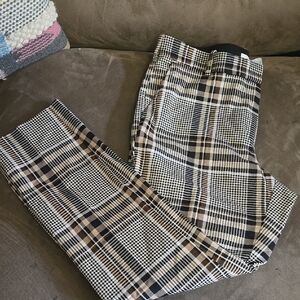 H&M Women's Plaid Pants - Black, Cream, Tan, and Brown